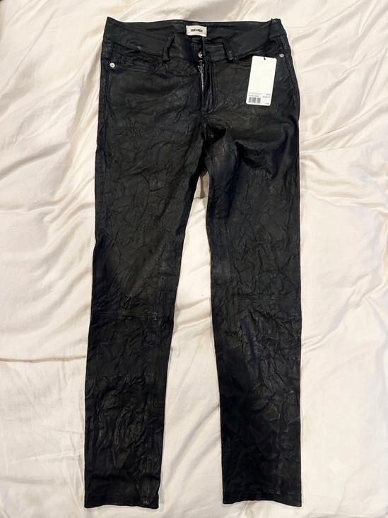 Zadig & Voltaire Denim - $900 Zadig & Voltaire Phlame Cuir Frosse Leather Pants Noir Black NWT FR 38 US 6